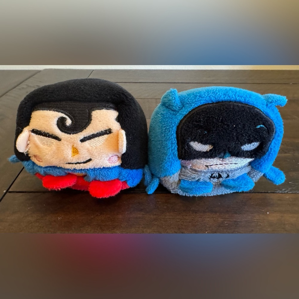 Wish Factory Kawaii Cubes  DC Comics Batman and Superman Plush 3”